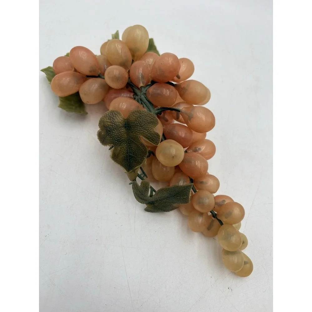 Vintage Rubber Grapes Clusters Lot 3 Red Green Amber Faux Fruit Kitchen Decor